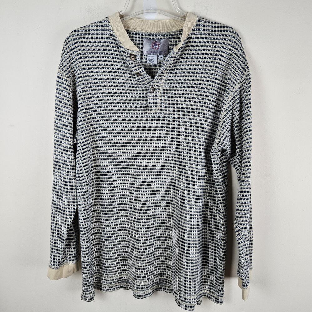 Vintage 90s The Territory Ahead Long Sleeve Henley Shirt M Thermal Minimalist